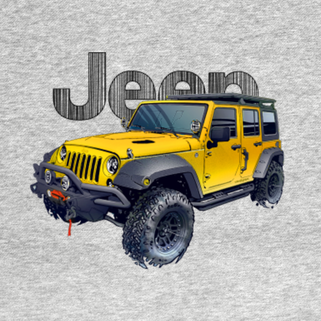 4dr JK Yellow Jeep Kids TShirt TeePublic